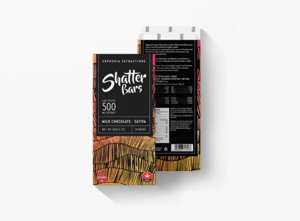 Euphoria Extractions – 500mg Shatter Bar – Milk Chocolate (Sativa) | Budmail Canada