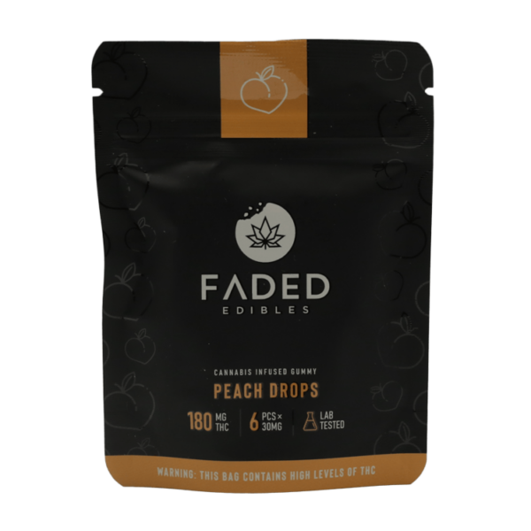 Faded Edibles – Peach Drops – 180mg | Budmail Canada