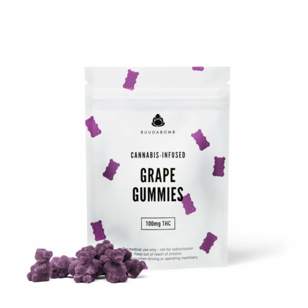 Buudabomb – Grape Gummies 100mg THC | Budmail Canada