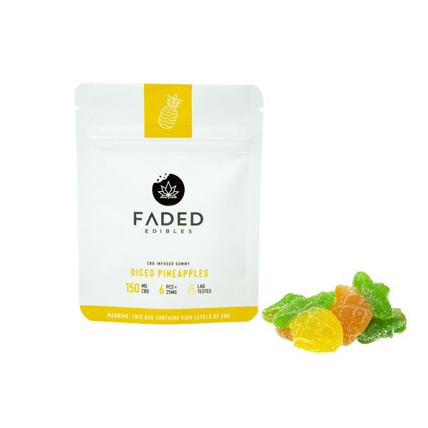 Faded Edibles – CBD 150mg Diced Pineapples | Budmail Canada