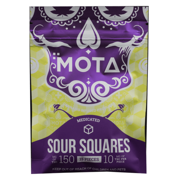 MOTA Edibles – Sour Squares – 150mg THC | Budmail Canada