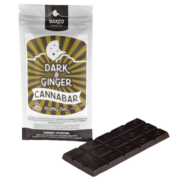 Baked Edibles – Chocolate Bar – Dark & Ginger 150mg THC | Budmail Canada