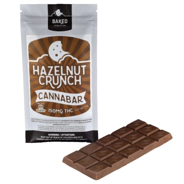 Baked Edibles – Chocolate Bar – Hazelnut Crunch 150mg THC | Budmail Canada