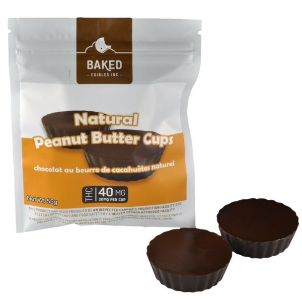 Baked Edibles – Chocolate Mini Peanut Butter Cups 40mg THC | Budmail Canada