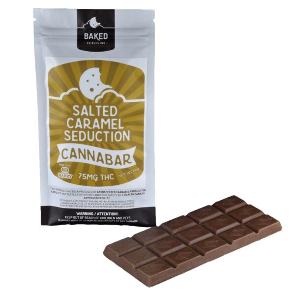 Baked Edibles – Chocolate Bar – Salted Caramel Seduction 75mg THC | Budmail Canada