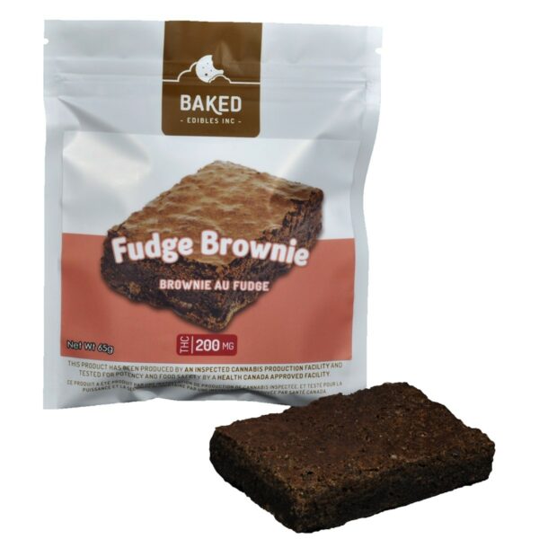 Baked Edibles – Fudge Brownie 200mg THC | Budmail Canada