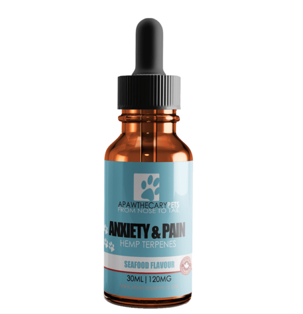 Apawthecary Pets – Anxiety & Pain Tincture – Seafood Medley Flavour 120mg | Budmail Canada