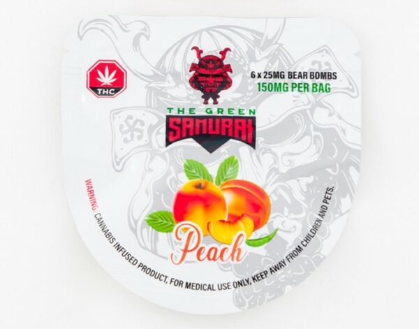 The Green Samurai – Peach Gummies – 150mg | Budmail Canada