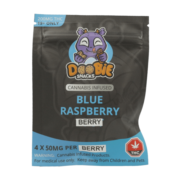 Doobie Snacks – Blue Raspberry – 200mg THC | Budmail Canada