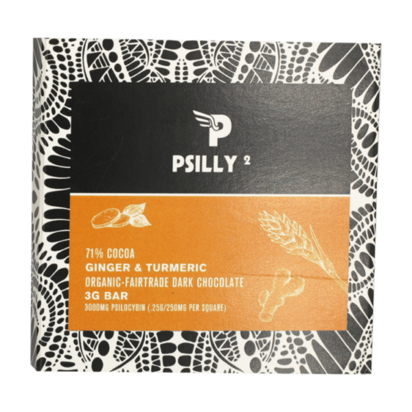 Psilly – Dark Chocolate Bar – Ginger & Turmeric | Budmail Canada