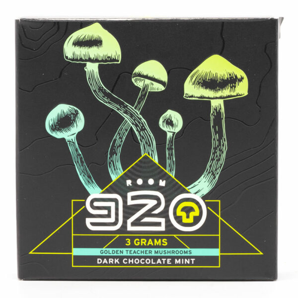 Room 920 – Mushroom Chocolate Bar – Dark Chocolate Mint – 3 grams | Budmail Canada