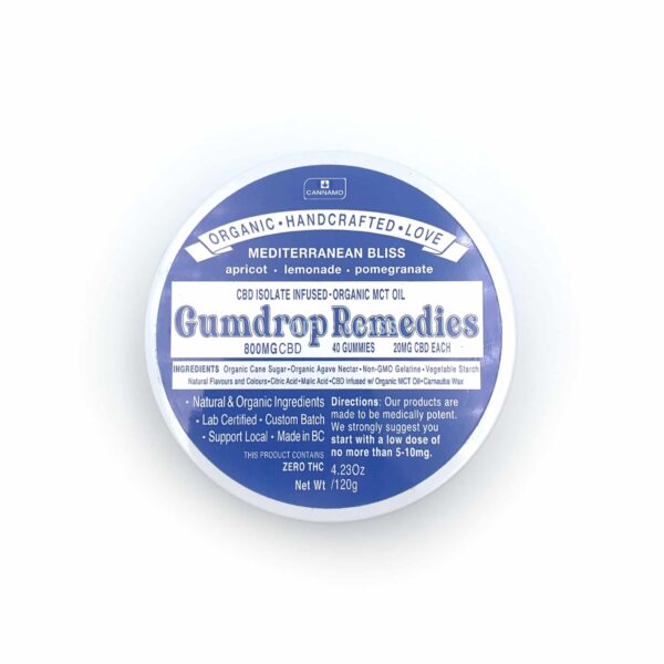 Gumdrop Remedies – Mediterranean Bliss Gummies – 800mg CBD | Budmail Canada