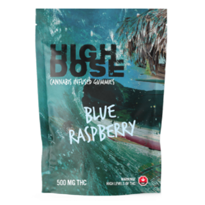 High Dose – cannabis Infused Gummies – Blue Raspberry – 1000mg/1500mg | Budmail Canada