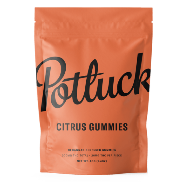 Potluck Extracts – Citrus Gummies – 200mg THC | Budmail Canada