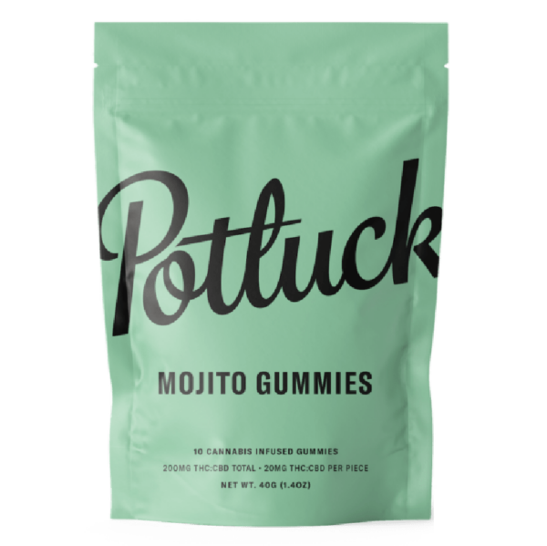 Potluck Extracts – Mojito Gummies (1:1) – 100mg THC / 100mg CBD | Budmail Canada