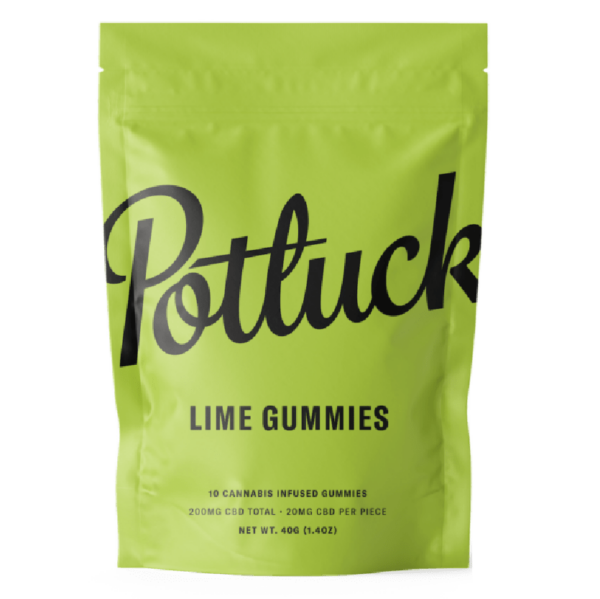 Potluck Extracts – Lime Gummies (CBD) – 200mg | Budmail Canada