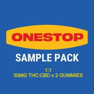 Onestop – Sample Pack – 1:1 – (50mg CBD:THC x 2 Gummies) | Budmail Canada